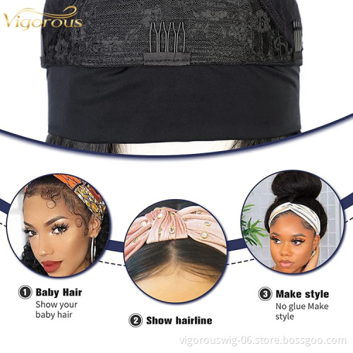 Headband Short bob Wavy Wigs for Black Women Glueless Synthetic Shoulder Length Wigs 16 Inch Headwrap Wigs Headband Attached